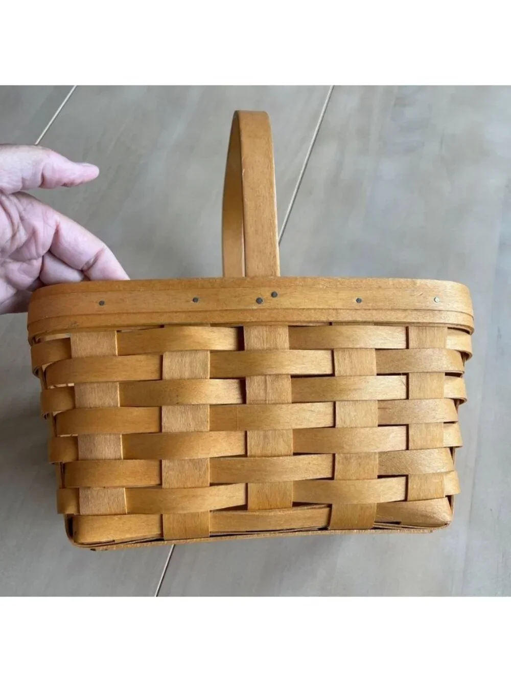 Set of Two Vintage Longaberger Handwoven Wooden Baskets, 1995/1997, Made in USA
